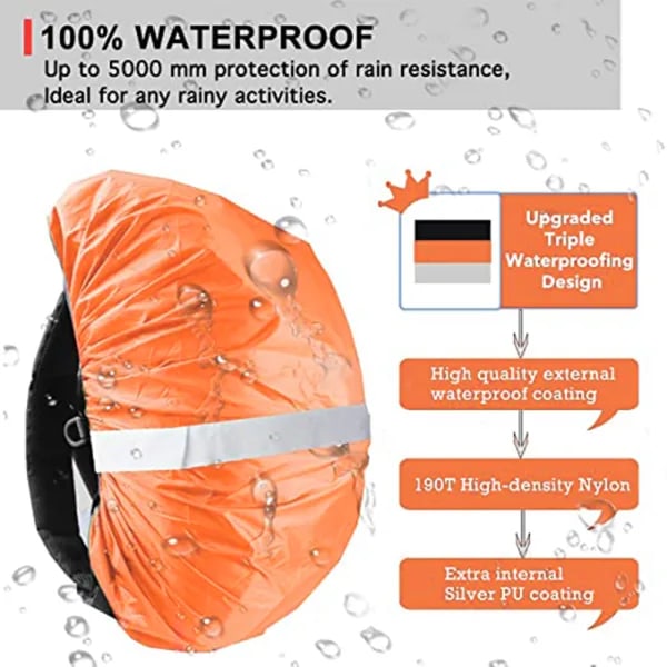 ryggsäck Regnskydd Ryggsäck cover (10-90L) uppgraderad vattentät ryggsäck, lämplig för vandring, camping