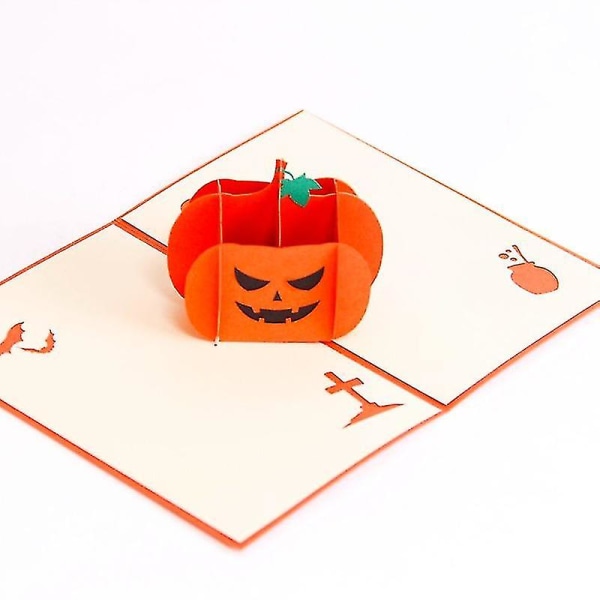Halloween popup-kort Angry Pumpkin Creative Handgjorda välsignelsekort (1st-orange)