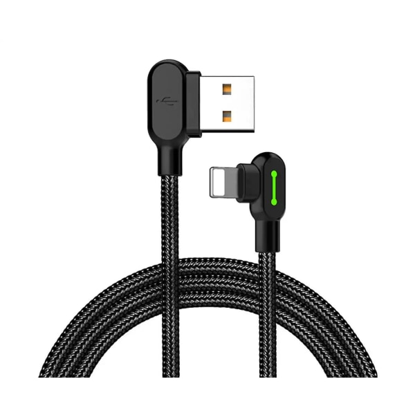90 graders USB -kabel Snabbladdningskabel för Iphone 12 13 14 Pro Mini Svart 1,2m