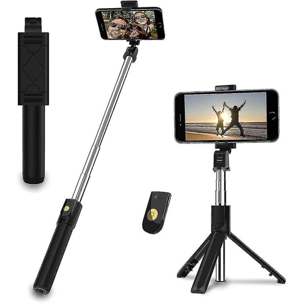 Bluetooth Selfie Stick, utdragbar bärbar Selfie Stick med stativfjärrkontroll