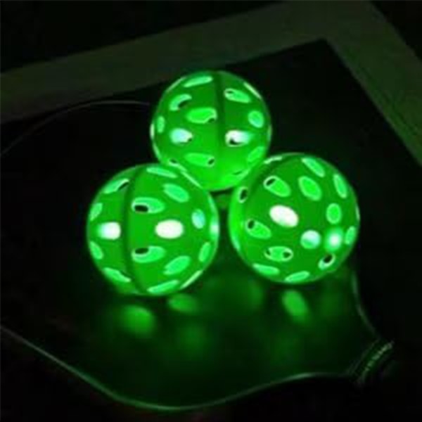 3 ST LED lysande boll grön 40 hål 74 mm elektronisk lysande ihålig boll