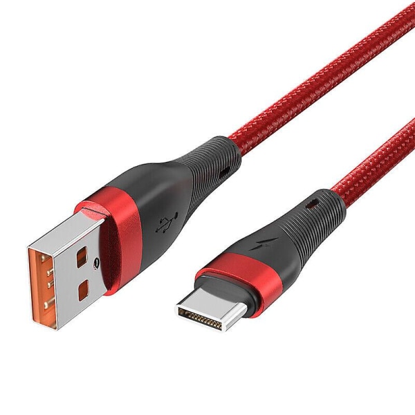 6a USB -kabel Typ-c Laddare Snabbladdningskabel sladd för Samsung Xiaomi -2m Röd