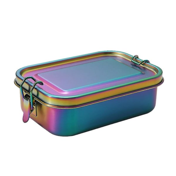Bentobox i rostfritt stål Lunchbox i metall (regnbåge)