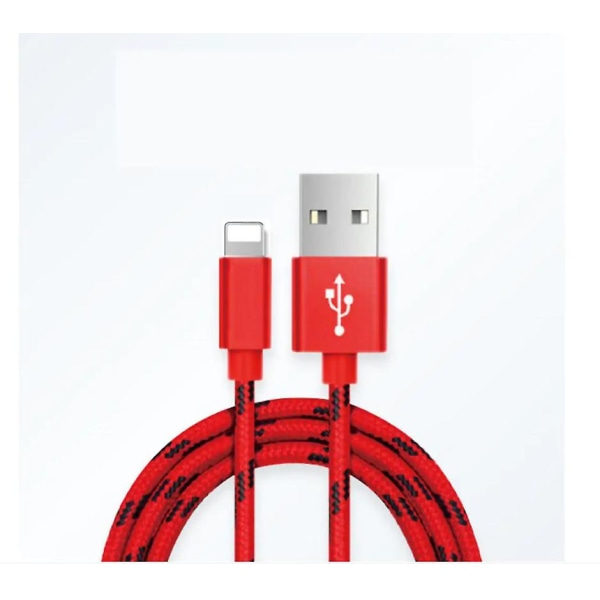 Snabbladdning Data Synksladd USB Laddarkabel För Apple Iphone Röd 3m