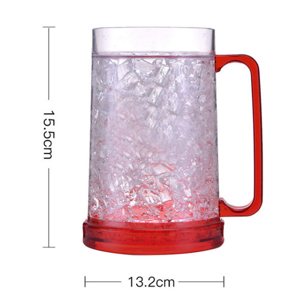 Kylmugg plast dubbellagers gelmugg red