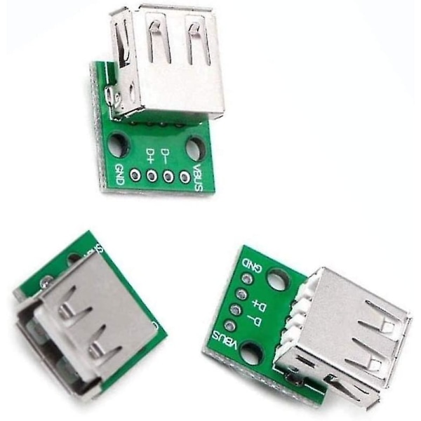USB 2.0 Hona Head To Dip Rak Plugg Adapterkort har lödts Mobiltelefondatakabel 10 st