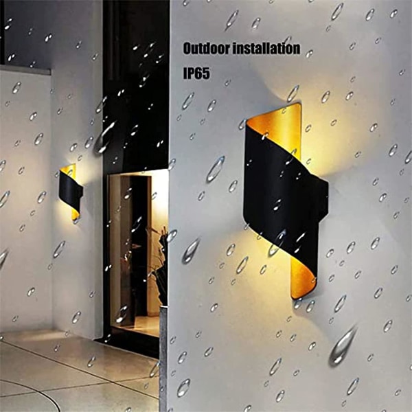 Moderna vattentäta LED-vägglampetter för utomhusbruk 10w 3000k varmvit aluminium vägglampa verandalampa utomhus svart ljus för trappräcke Pat