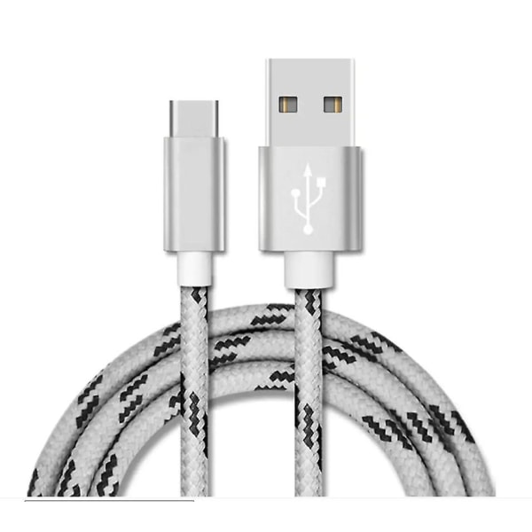 2m USB Snabbladdning Typ C Laddarkabel Datasladd För Samsung S21 S22 S23 Grå
