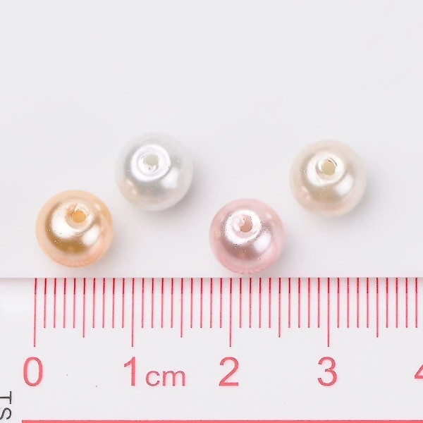 200st Pärlpärlor 6mm runda glaspärlor Rosa Mix Pärlpärlor för smyckestillverkning