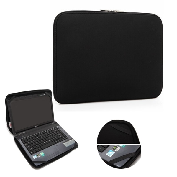 Datorfodral Case Case Cover Neopren Laptop Blixtlåsfodral - 14 tum Svart 14 cm