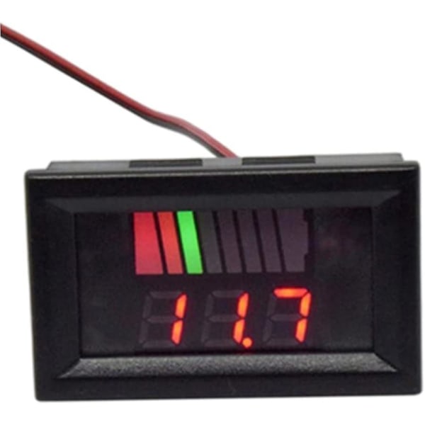 Batteriladdningsnivåindikator Universal bilbatterikapacitetsmätare Tester Checker 12v-60v Röd Mätinstrument Voltmeter1st)
