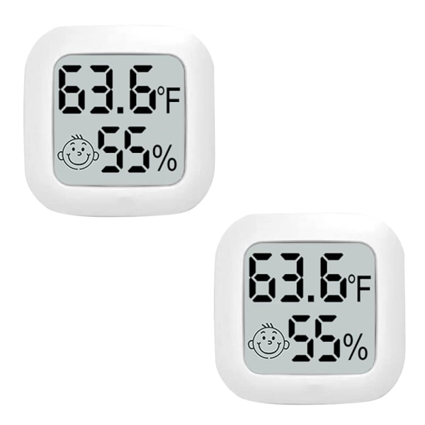 2-pack mini digital termometer Hygrometer LCD-skärm inomhus