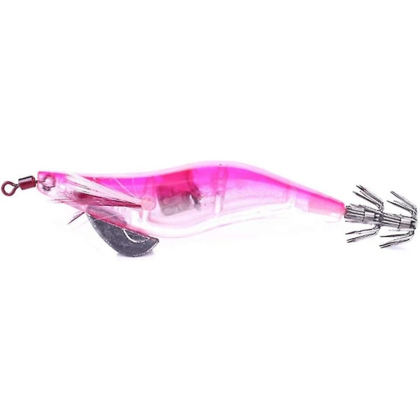 Fiskedrag - förpackning för 4 10,5 cm Räkblinkande Led Light Squid Jig Fiskedrag Räkredskapskrok (rosa+orange+gren+lila(4st)