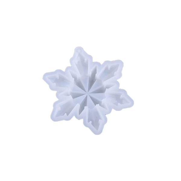 Epoxihartsformar Snowflake Silikonhänge Diy Molds Form för nyckelringhängedekorationer (1st, vit)