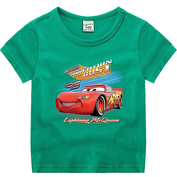 2023 Ny Lightning Mcqueen barnkläder Barn sommar kortärmad T-shirt pojkar Underrock Halvärmad T-shirt barntopp green