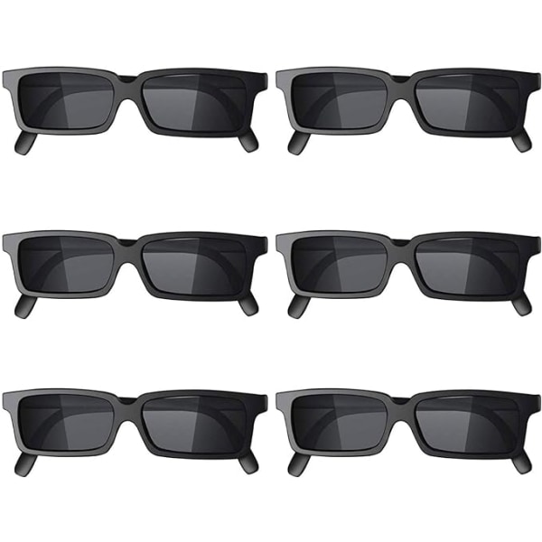 6-pack agentglasögon, roliga spegelglasögon, svarta festglasögon för vuxna