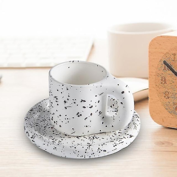 Nordic Mug Knubbig kaffemugg med fat Kalla drycker kopp Lätt att rengöra Diskmaskin Säker kaffekopp fat set för vänner