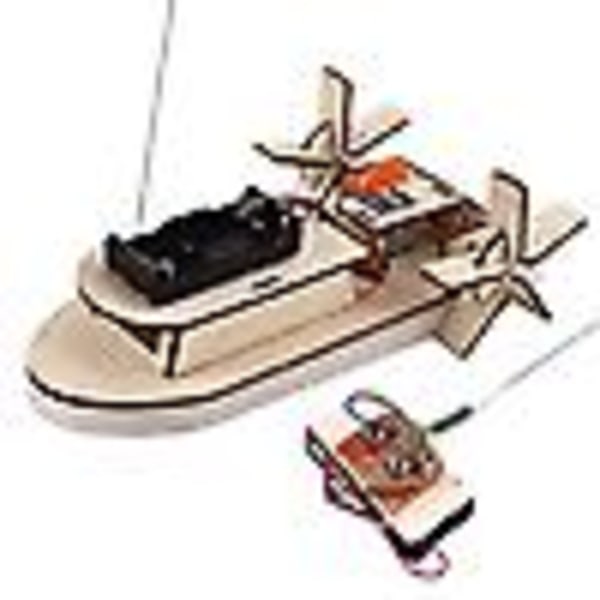 Gör-det-själv Paddle Steamer Monteringsmodell Fjärrkontroll Pedagogisk leksak