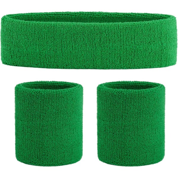 Svettabsorberande sportarmband i bomull green