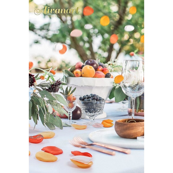 400 st sidenrosblad för bröllopsdekorationer, livfulla orange höstblomblad för Thanksgi