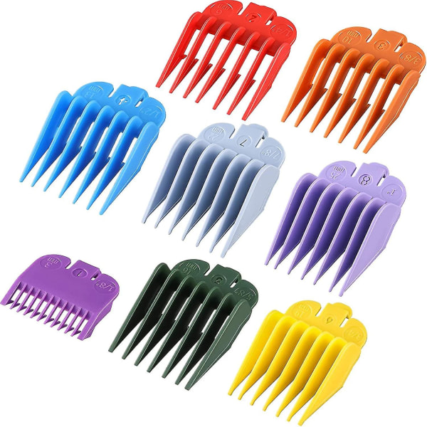 Hårklippningsguide kambyteshylsa för universal hårklippare och trimmers (flerfärgad) (8 st)