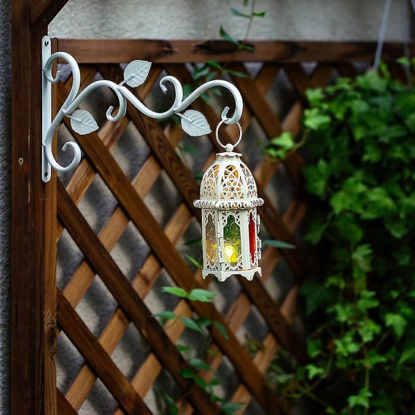 2 st marockansk stil ljuslykta - liten värmeljusstake med genomskinliga glaspaneler Perfekt för uteplats, inomhus/utomhus, evenemang, del