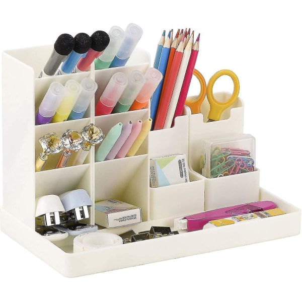 Multifunktionell pennhållare, skrivbordsupplägg, pennhållare för barn, kontor och hem, gjord av plast