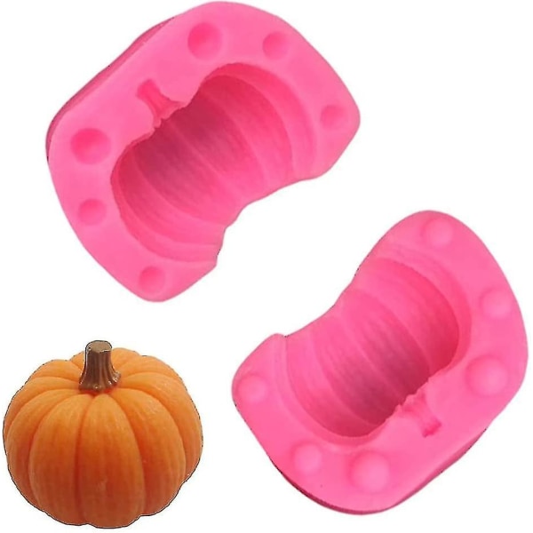 Form Form Pumpa Form 3d Halloween Pumpa Form för godisbakning och tårtdekoration (rosa) 1st