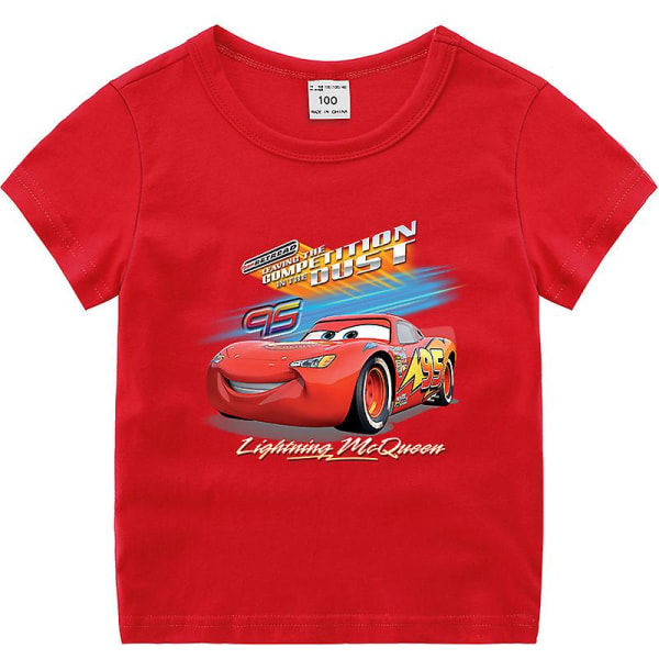 2023 Ny Lightning Mcqueen barnkläder Barn sommar kortärmad T-shirt pojkar Underrock Halvärmad T-shirt barntopp red