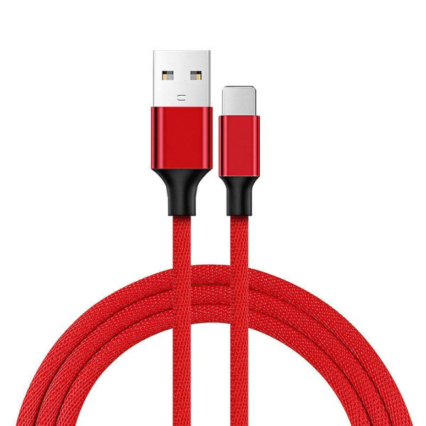 2m USB till blixtsnabb laddningskabel Ios 3a Laddare Datasladd För Iphone -röd