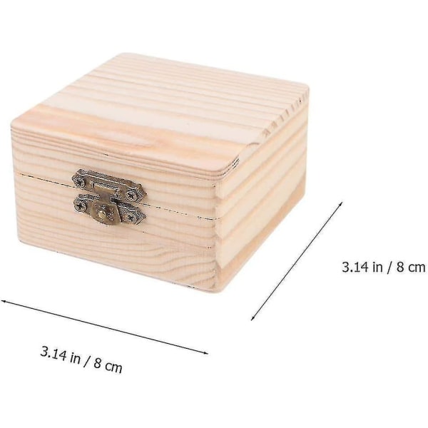 6 st trälåda oavslutad trälåda Fyrkantig trälåda DIY trähantverkslåda kompatibel med konsthantverk Heminredning
