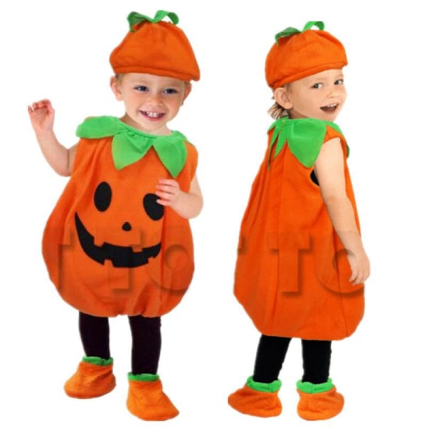 Barnens Halloween pumpa kostym, baby cosplay kostym, söt pumpa baby kostym 110cm