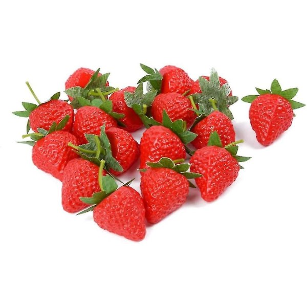 12 st konstgjorda jordgubbar falska jordgubbar naturtrogna röda realistiska plastjordgubbar konstgjorda frukter