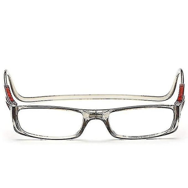 Unisex magnet Färgglada läsglasögon hängande hals, grå +2,5