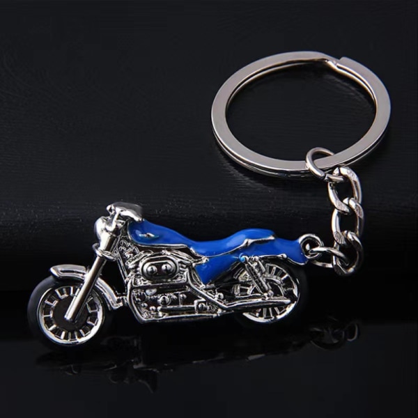 Mode motorcykel nyckelring motorcykel kreativ nyckelring motorcykel entusiast nyckelring blå