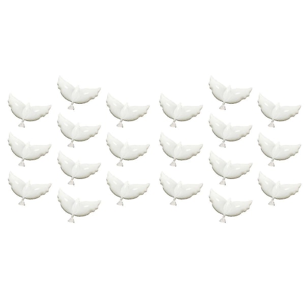 20 st Fashionabla duvaballonger duvaballonger flygande vita duvaballonger Aluminiumfolieballonger Bröllopsfestdekoration (vit)