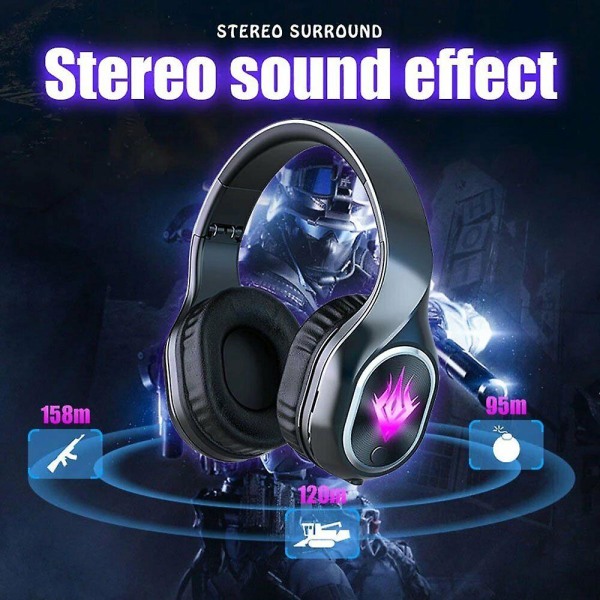 Bluetooth hörlurar Trådlösa för datorheadset Gaming-hörlurar