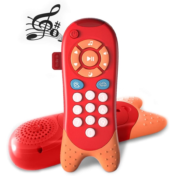 Richgv Baby Learning Remote Musikleksak Fjärrkontrollleksak med ljud, lätt tidig inlärningsutbildning för småbarn, fjärr-röd