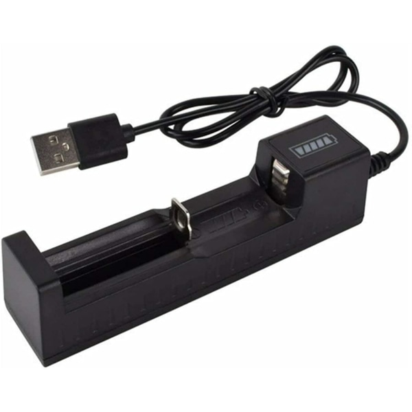 USB batteriladdare för uppladdningsbart Li-ion-litiumbatteri LED-laddningsskärm Automatisk avstängning Taktisk ficklampatillbehör Fungerar med bärbar datoradapter