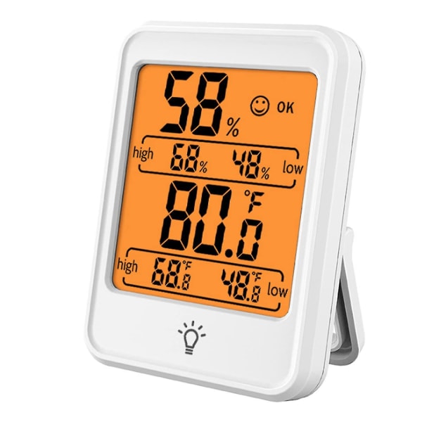 Rumstermometer Digital inomhushygrometer termometer, mini temperaturmonitor och hygrometer för hemmakontor Luftkomfort, max/min rekord