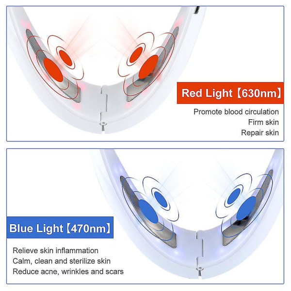 Lequeen Micro-current Color Ljus Ansiktslyftande Instrument Liten V Face Tightening Dubbelhaka Varmkompress Intelligent Voice Ansiktslyftande Instrument