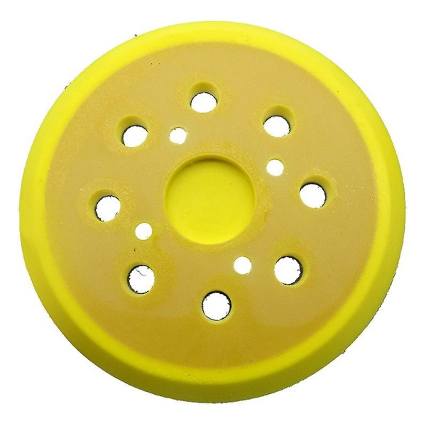 1 st 125 mm slipmatta, rund 8 hål slipmatta Pu-matta, för slipmaskin mjuk slipmatta ersättning (gul)