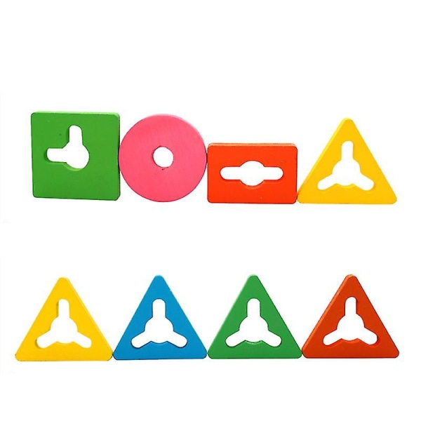 Trä geometriska matchande pussel för toddler utbildning form färg