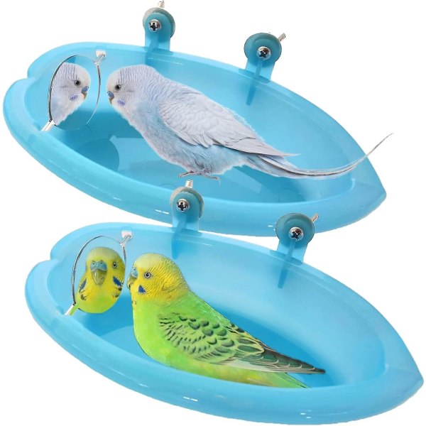 2st fågelbad för husdjur med spegel papegoja fågelbad duschtillbehör papegoja badrum badkar med spegel fågelbad för små papegojor
