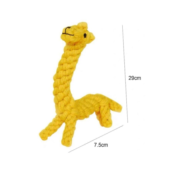 Hundleksaker Bomullsrep Knot Giraffer Pet Interactive Tandrengöring -gul