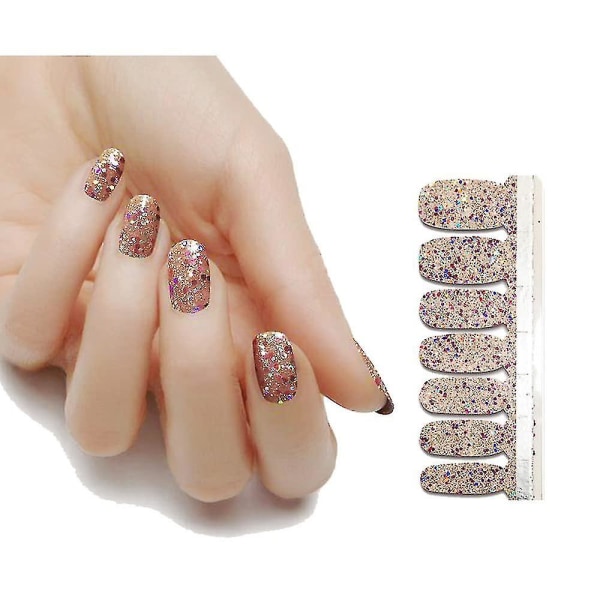 3st Glitter Nagellindor Polska Dekalremsor med Nagelfilslim Glans Nail art Manikyrsatser För Kvinnor Flickor (5)