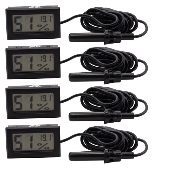 4x termometer hygrometer digital fuktgivare rumstemperatur mini hygrometer