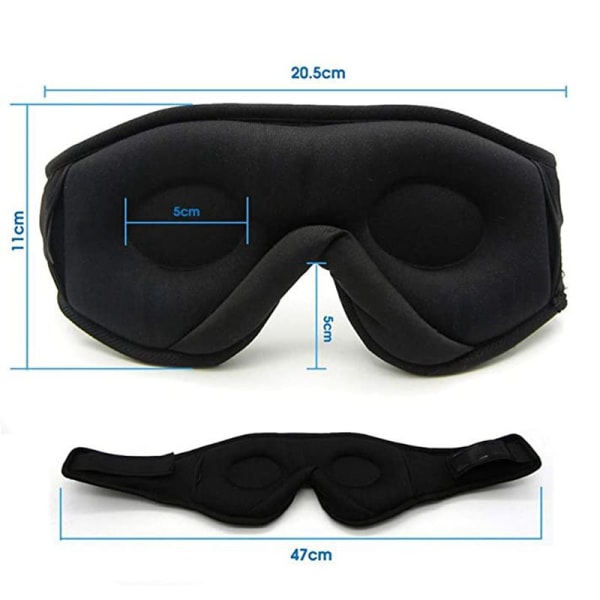 Bluetooth-sovmask - Nattlig sovmask för snooze, resor, yoga och meditation för män och kvinnor - Svart