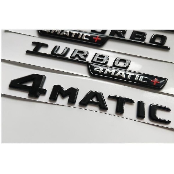Glanssvarta bokstäver Trunk Emblem Emblem Emblem För W177 A35 A45 A45s C118 X118 Cla35 Amg Turbo 4matic Emblems