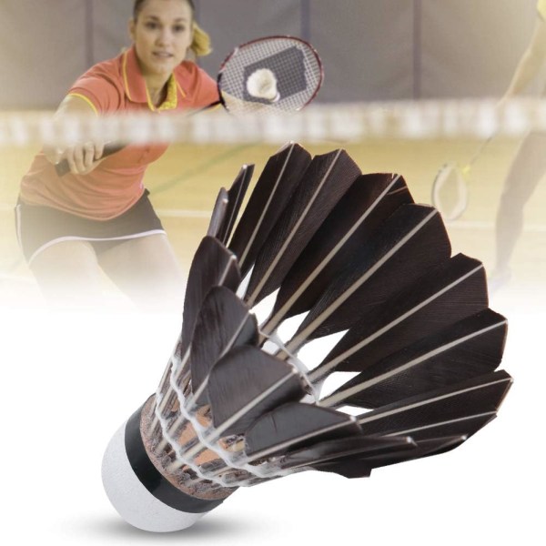 gåsfjäder badmintonbollar Ett paket med 12 badmintonbollar (Balck)